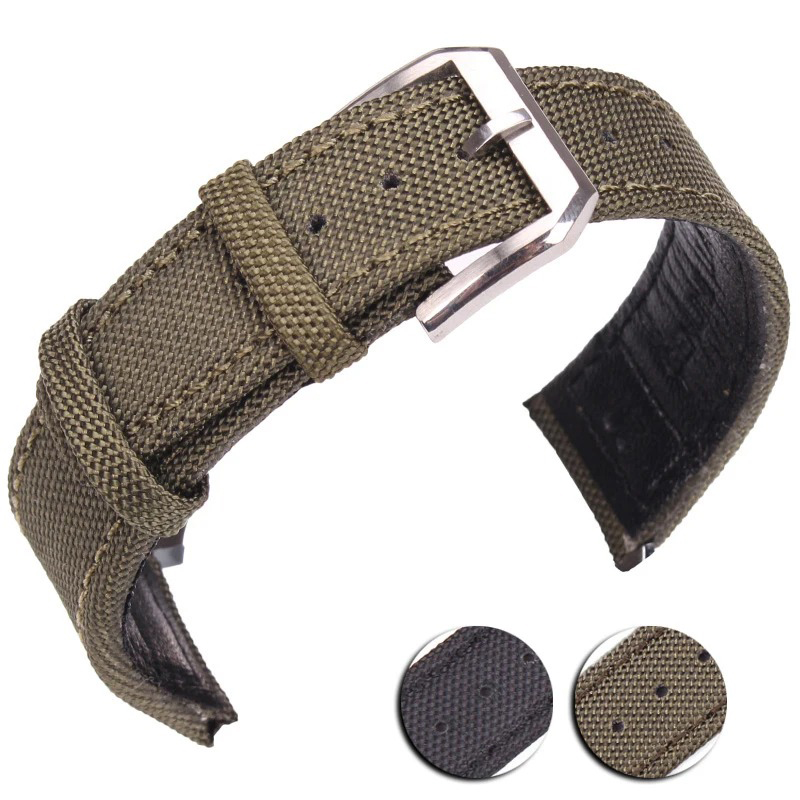 Nylon Nato Strap - Nylon Echt Lederen Horlogeband 20Mm 21Mm