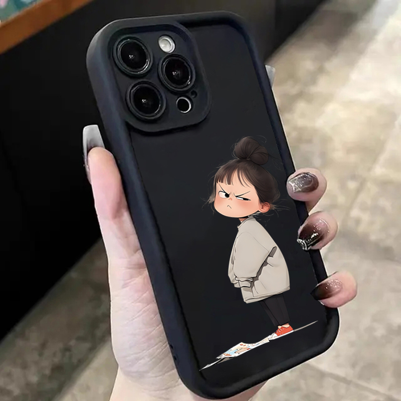 Samsung Galaxy A55 - Minimalistische print van een boos meisje