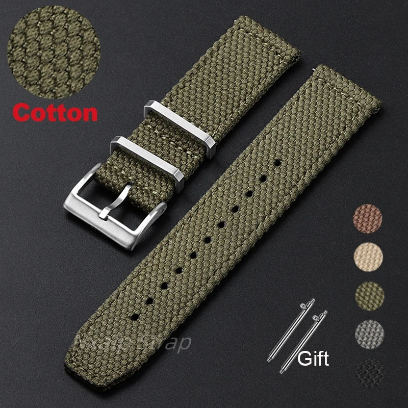 Nylon Nato Strap - 20mm 22mm Nylon Katoenen Horlogeband heren