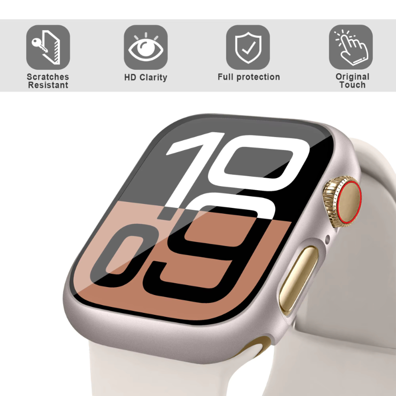 Glas+hoesje voor Apple Watch 4 - Smartwatch Case recensie en prijs