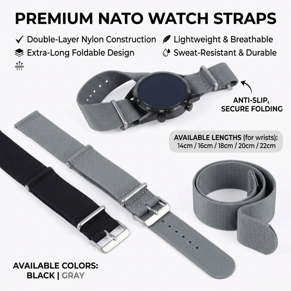 14/16/18/20/22mm NAVO Horlogeb - Nylon Nato Strap recensie en prijs